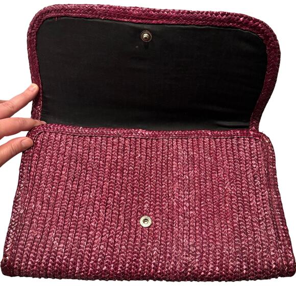 Vintage purple wicker oversized clutch - Picture 2 of 5